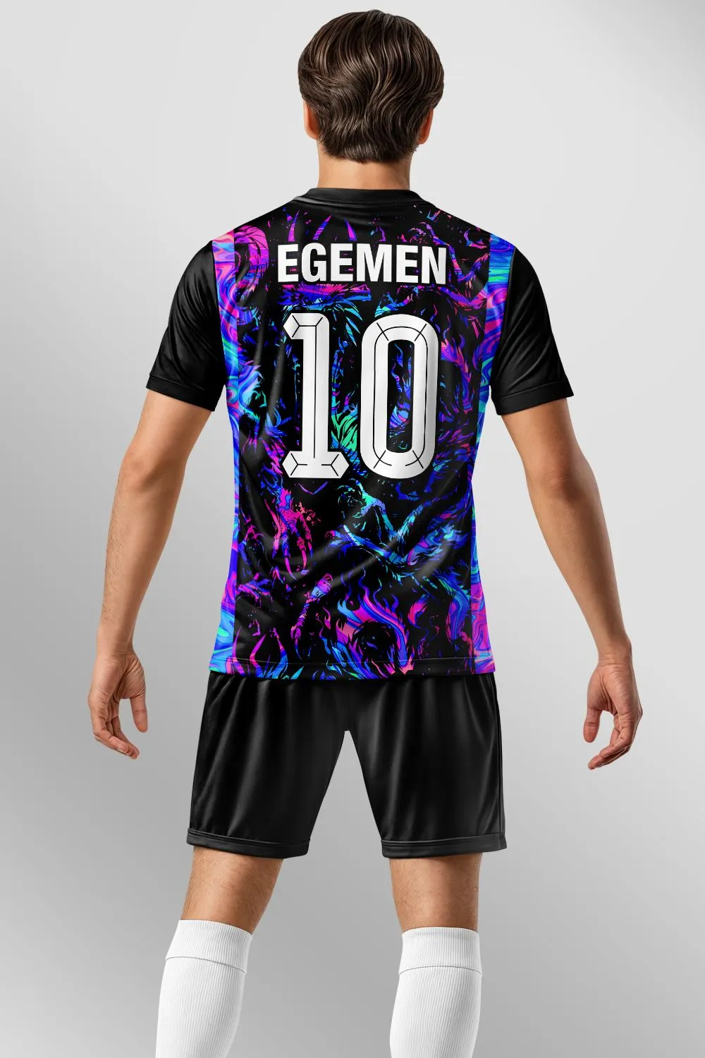 Siyah Neon Ejderha Cyberpunk Halı Saha Forma - görsel 2