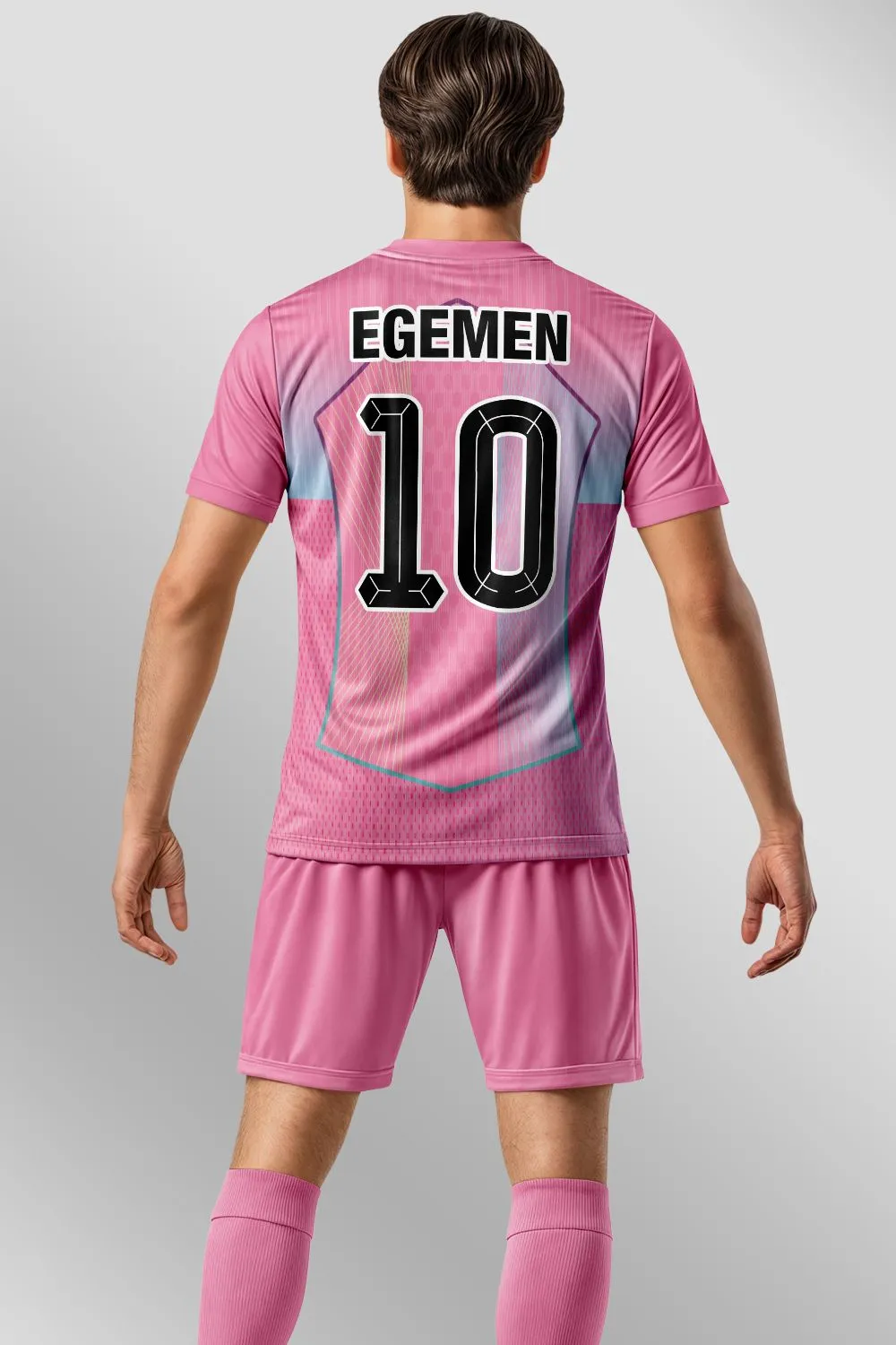 Pembe Geometrik Kalkan Desenli Halı Saha Forma - görsel 2