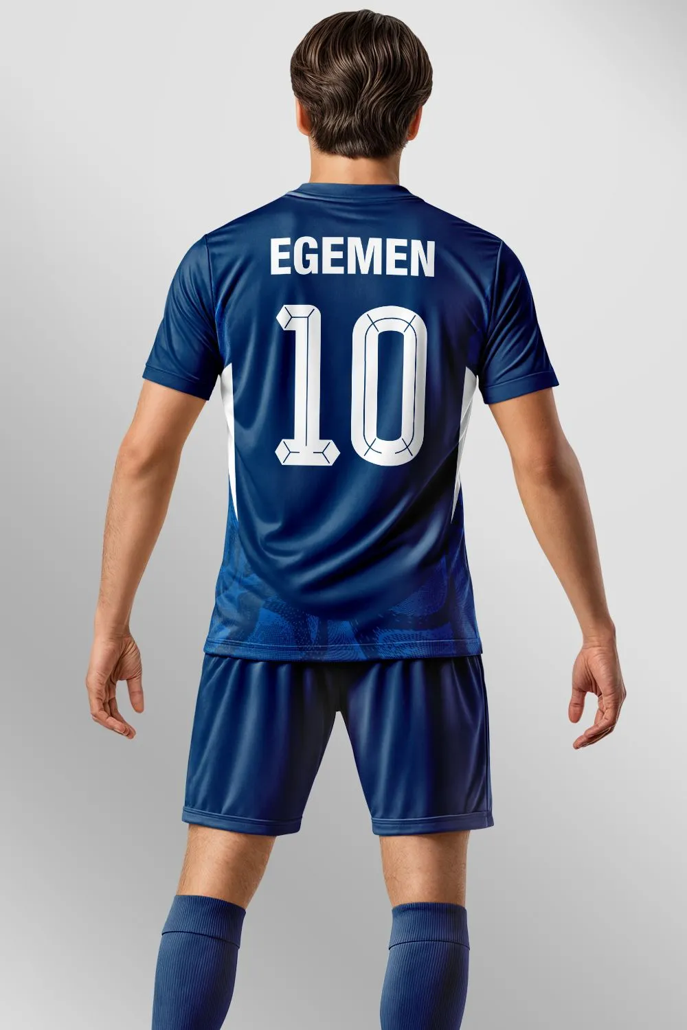 Egemen Spor Lacivert Mermer Dalga Desenli Dijital Baskılı Halı Saha Forma - görsel 2