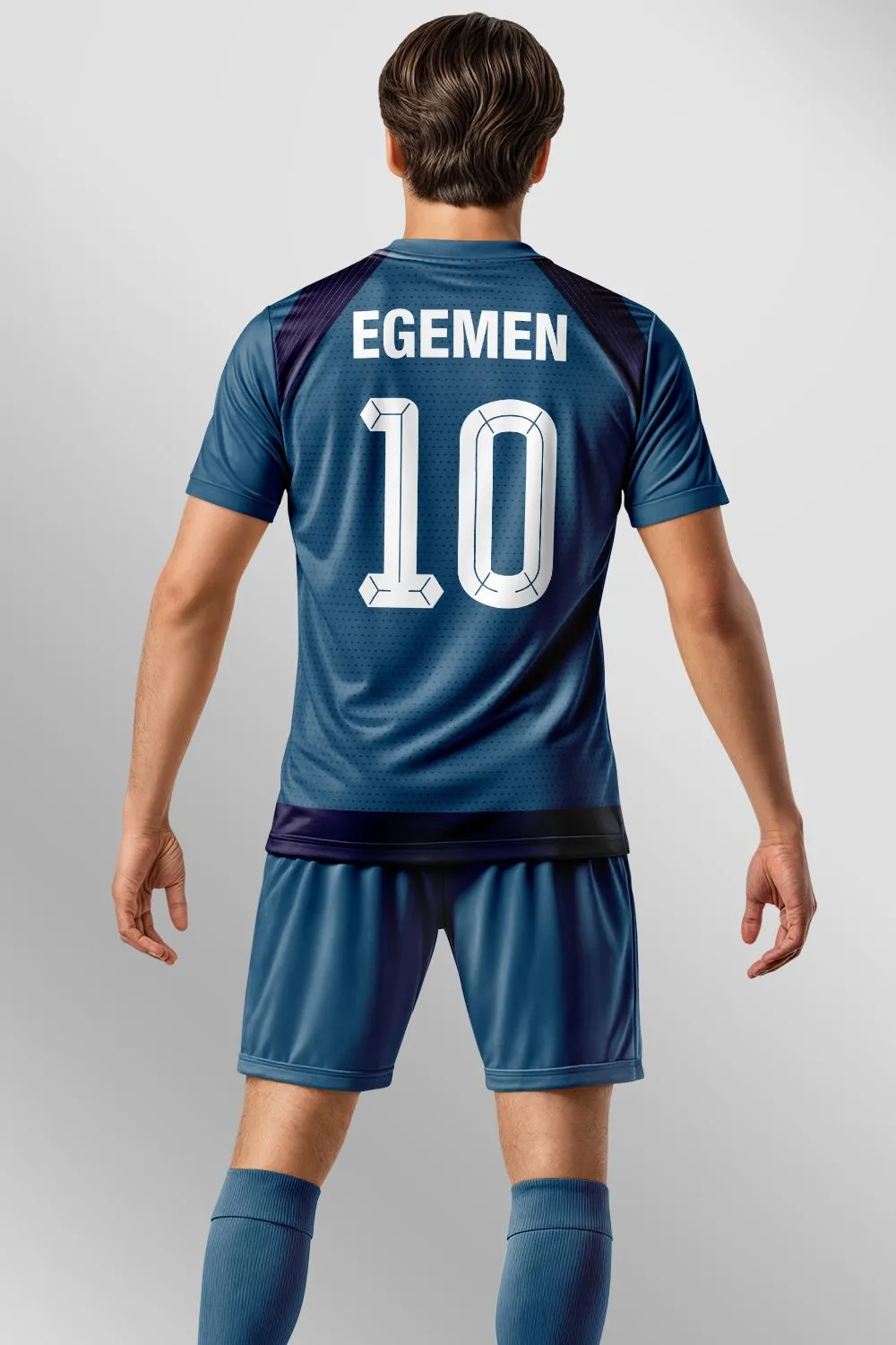 Egemen Spor Lacivert Alev Geometrik Desenli Halı Saha Forma - görsel 2