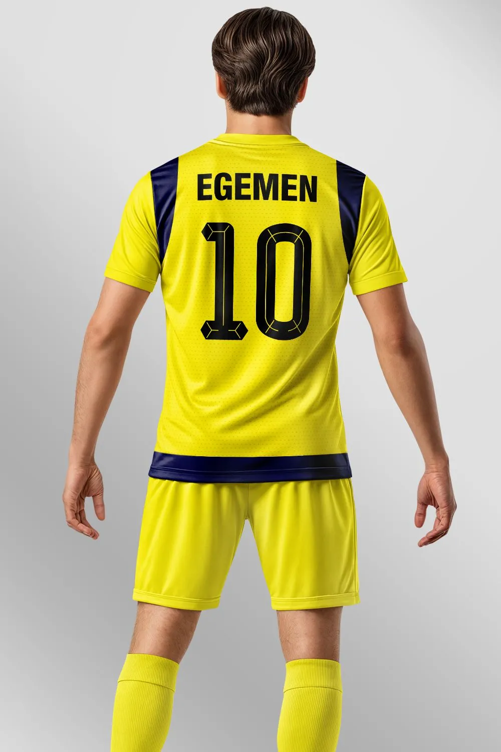 Egemen Spor Sarı Kalkan Elmas Desenli Halı Saha Forma - görsel 2