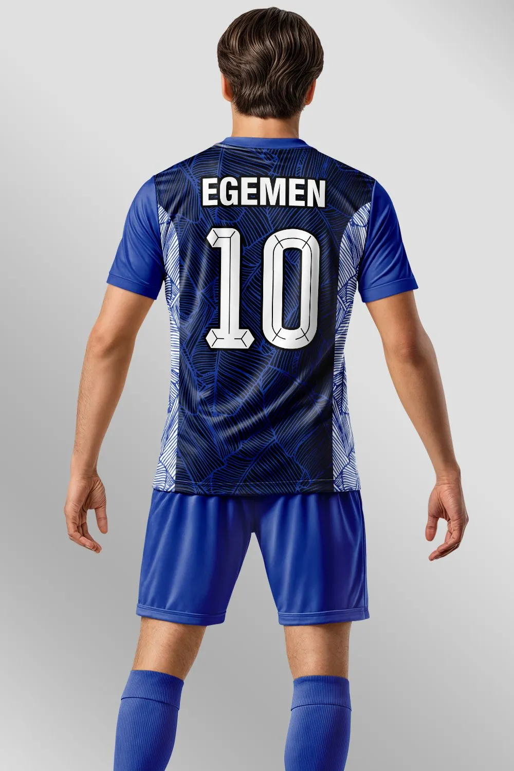 Egemen Spor Lacivert Tropikal Yaprak Desenli Halı Saha Forma - görsel 2