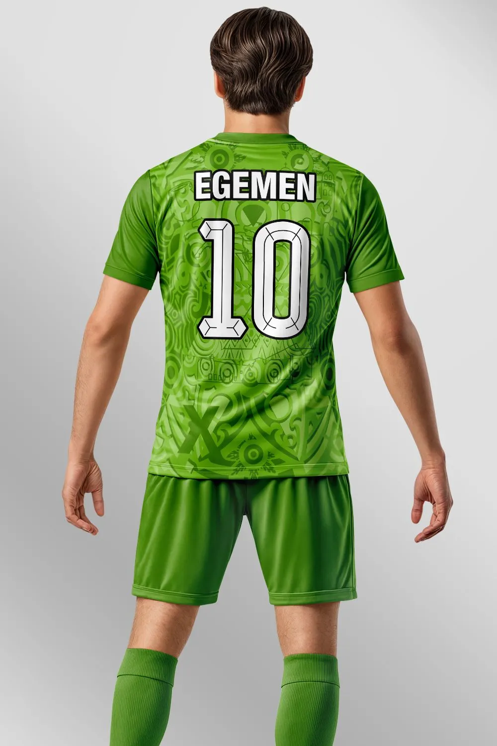 Egemen Spor Yeşil Selçuklu Motifli Dijital Baskılı Halı Saha Forma - görsel 2