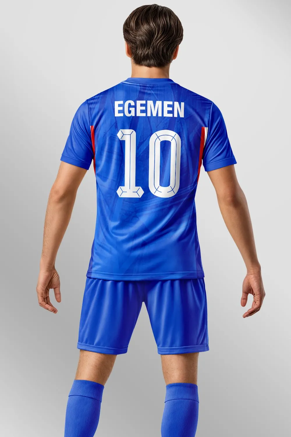 Egemen Spor Kraliyet Mavisi Geometrik Desenli Halı Saha Forma - görsel 2