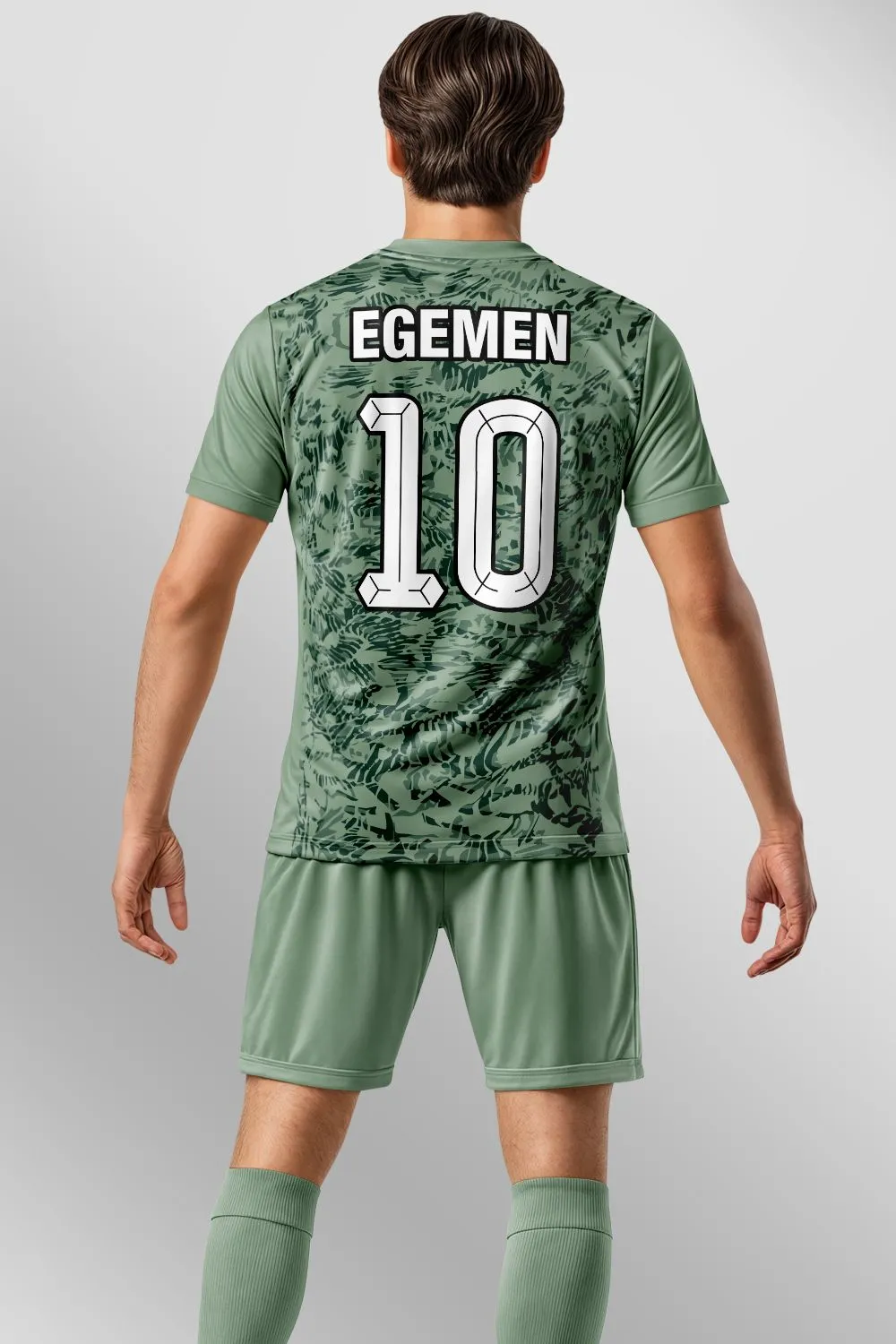 Egemen Spor Zeytin Yeşili Kamuflaj Desenli Halı Saha Forma - görsel 2