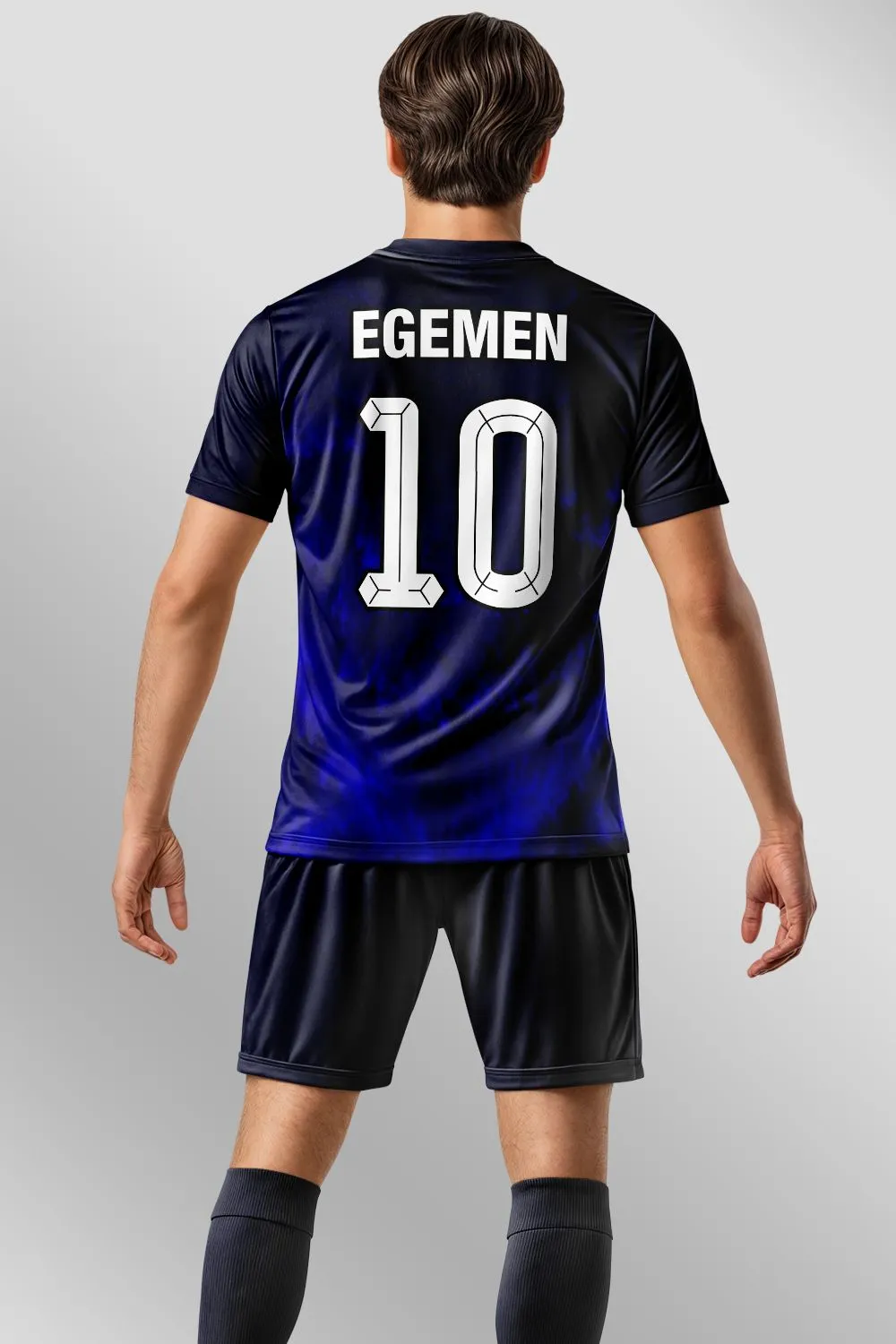 Egemen Spor Lacivert Mavi Duman Nebula Desenli Halı Saha Forma - görsel 2