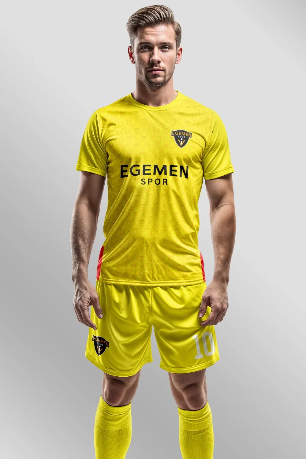 Egemen Spor Sarı Kalkan Elmas Desenli Halı Saha Forma