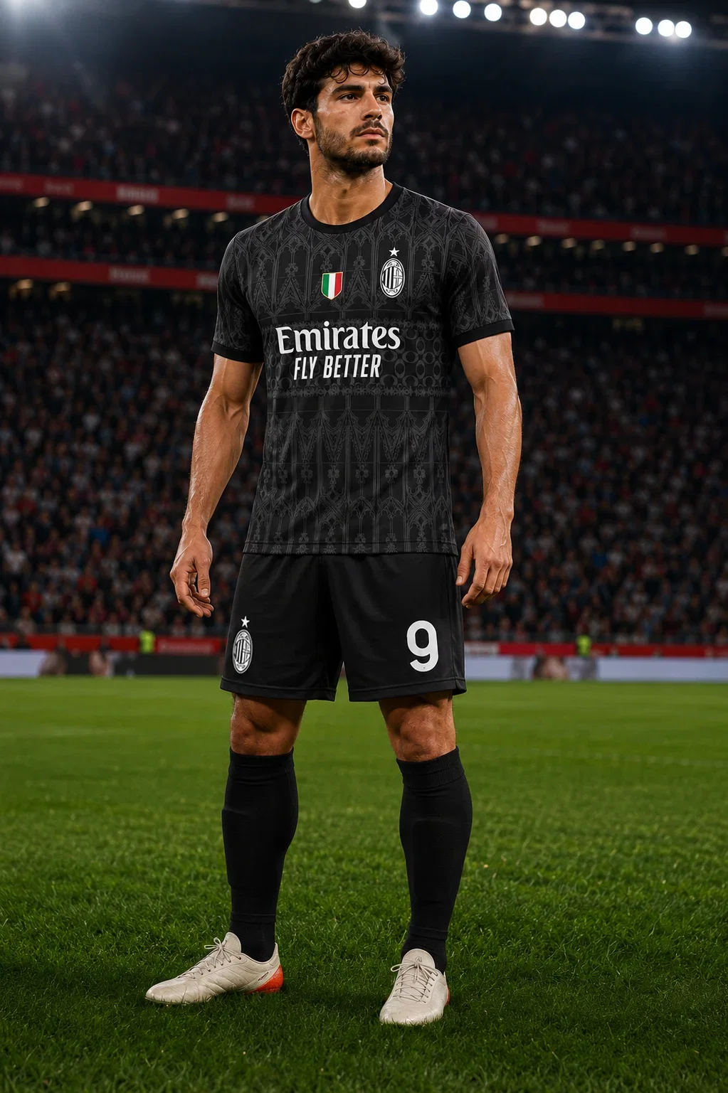 AC Milan 2024-24 Siyah Deplasman Futbol Forma